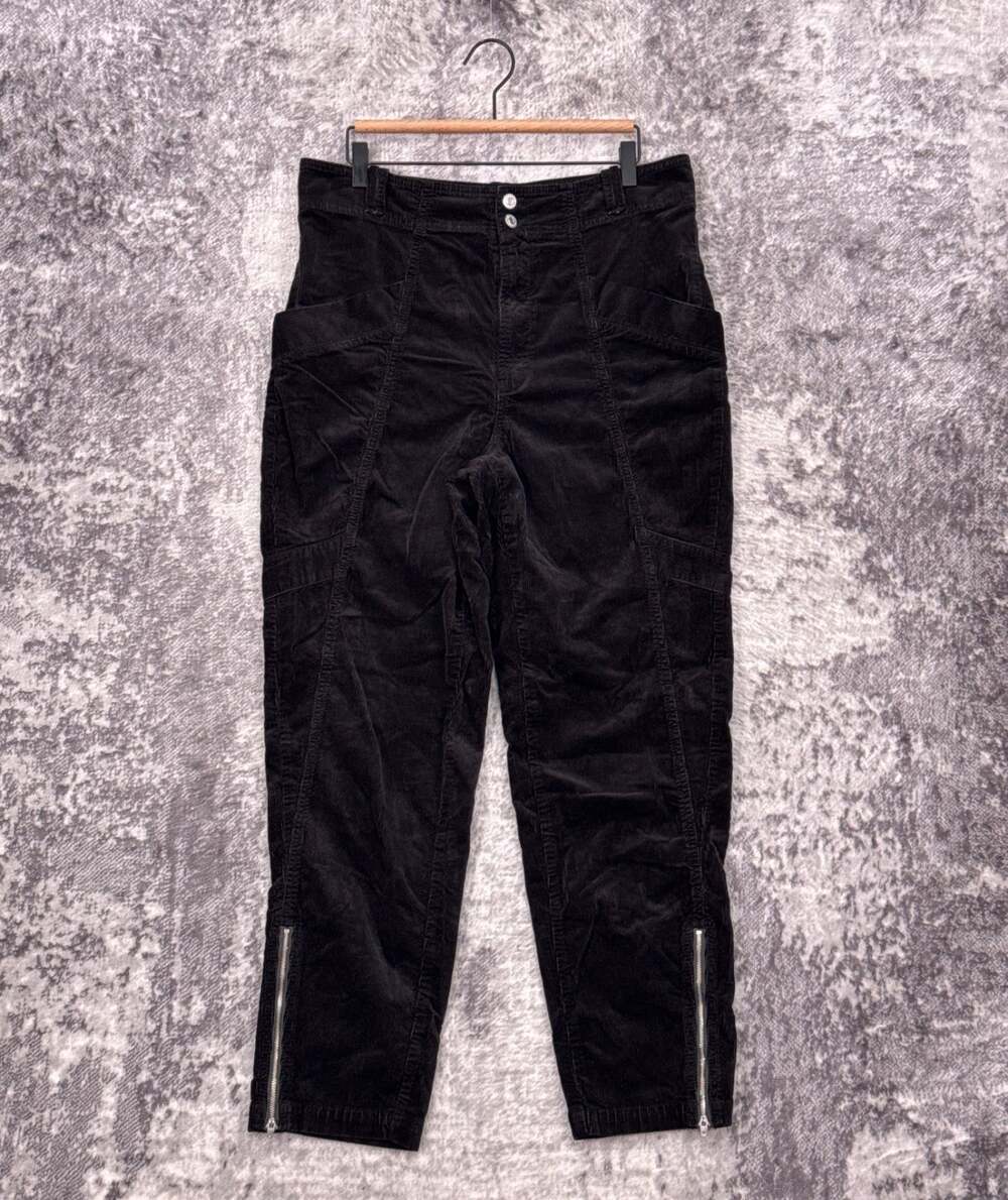 Anthropologie Pants 32 Tall Womens Pilcro Slim Corduroy Cargo Black